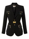 Elisabetta Franchi Multi-pockets Utilitarian Blazer In Black