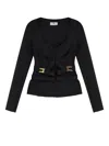 Elisabetta Franchi Stretch Fabric Blazer With Metal Details
