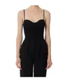 Elisabetta Franchi Stretch Jersey Bodysuit With Draping In Black