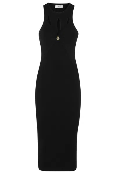 ELISABETTA FRANCHI ELISABETTA FRANCHI STRETCH RIBBED FABRIC DRESS