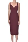 Elisabetta Franchi Stretch Crepe Midi Dress In Red