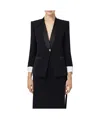 Elisabetta Franchi Cotton-cuffs Crepe Blazer In Black