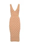 Elisabetta Franchi Stretch Viscose Dress With Bows In Peach Rose