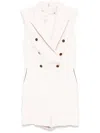 Elisabetta Franchi Tailored Jumpsuit With Decorative Buttons In Neutral