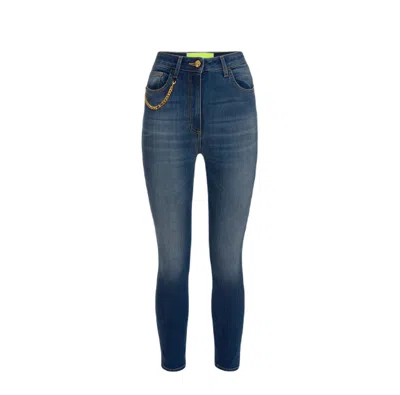 Elisabetta Franchi Striaght Leg Jeans In Blue