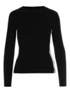 Elisabetta Franchi Stripe-detail Long-sleeve Sweater In Black