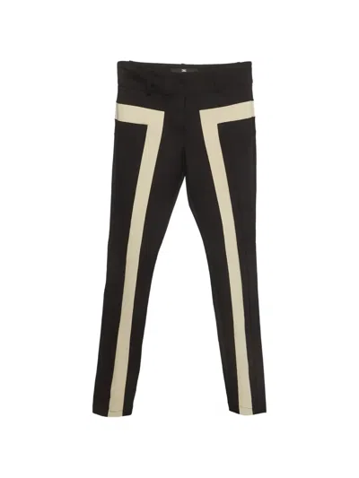 Pre-owned Elisabetta Franchi Stripe Detail Trousers In Black