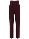 Elisabetta Franchi Stripe-detailing Straight-leg Trousers In Rouge Noir