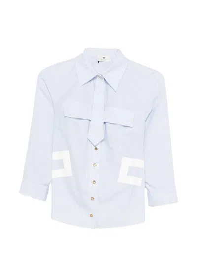 Elisabetta Franchi Striped Blouse In White