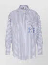 Elisabetta Franchi Striped Button-down Collar Shirt With Chest Pocket In Multi