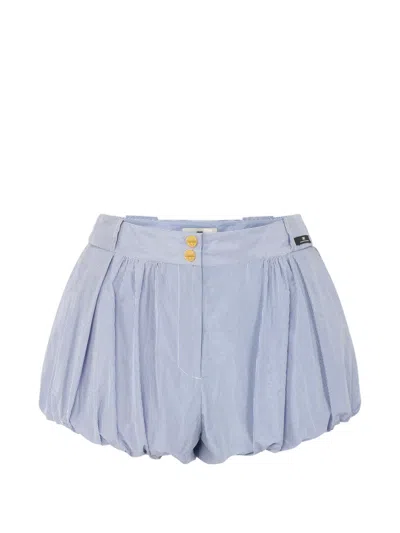 Elisabetta Franchi Striped Button Shorts In Blue