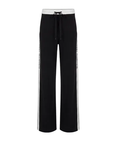 Elisabetta Franchi Striped Drawstring Sweatpants In Black