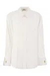 Elisabetta Franchi Striped Jacquard Poplin Shirt With Cufflinks