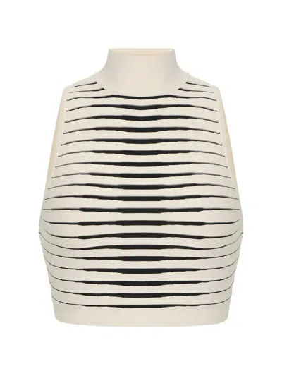 Elisabetta Franchi Striped Knit Top In Multi