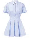 Elisabetta Franchi Striped Poplin Mini Dress In Blue