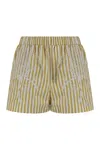 Elisabetta Franchi Striped Poplin Shorts In Multi