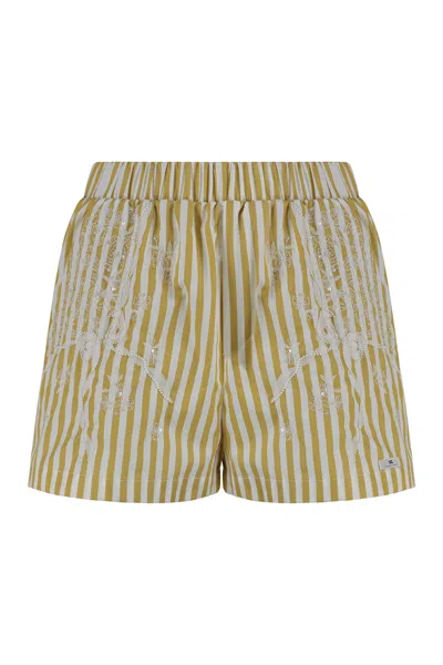 ELISABETTA FRANCHI ELISABETTA FRANCHI STRIPED POPLIN SHORTS