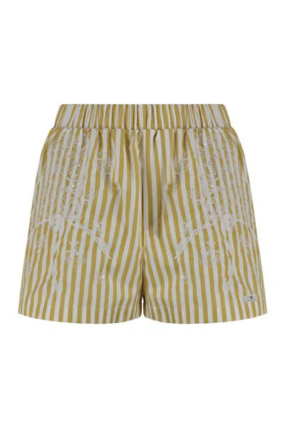 ELISABETTA FRANCHI ELISABETTA FRANCHI STRIPED POPLIN SHORTS