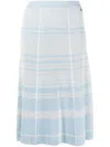 Elisabetta Franchi Knitted Midi Skirt In Blau