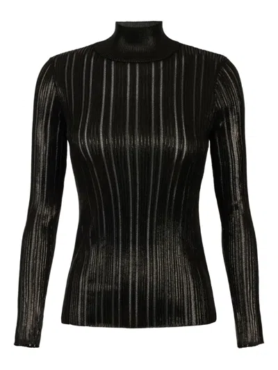 ELISABETTA FRANCHI STRIPED ROLL-NECK JUMPER