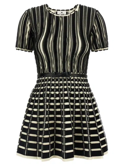 Elisabetta Franchi Viscose Dress With Micro-ruffles In Multi