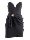 Elisabetta Franchi Structured Black Evening Dress In Black