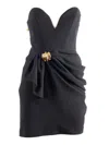 Elisabetta Franchi Structured Black Evening Dress In Black