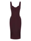 Elisabetta Franchi Structured Bodice Evening Dress In Brown