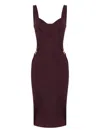 Elisabetta Franchi Structured Bodice Evening Dress In Burgundy