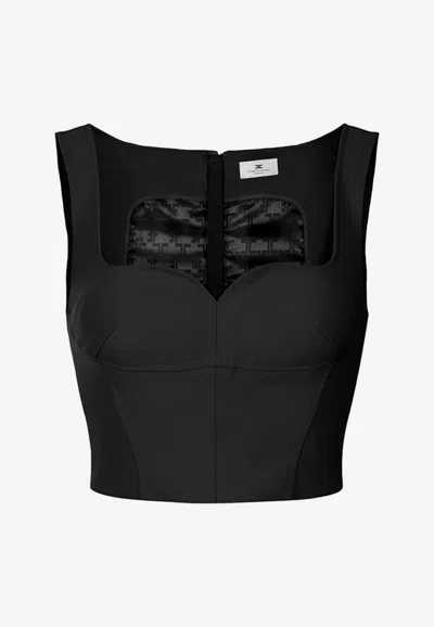 Elisabetta Franchi Sweetheart-neckline Top In Black