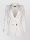 ELISABETTA FRANCHI STRUCTURED DOUBLE-BREASTED JACKET WITH PEAK LAPELS AND FLAP POCKETS