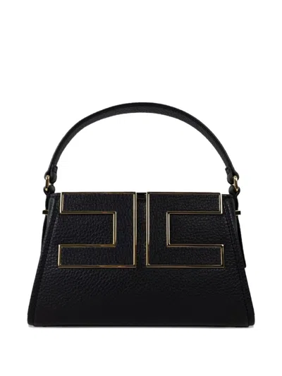 Elisabetta Franchi Structured Handbag With Geometric Design In Black
