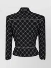 Elisabetta Franchi Structured High Collar Jacket With Geometric Pattern