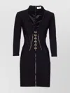 Elisabetta Franchi Structured Mini Dress Corset Detailing In Black