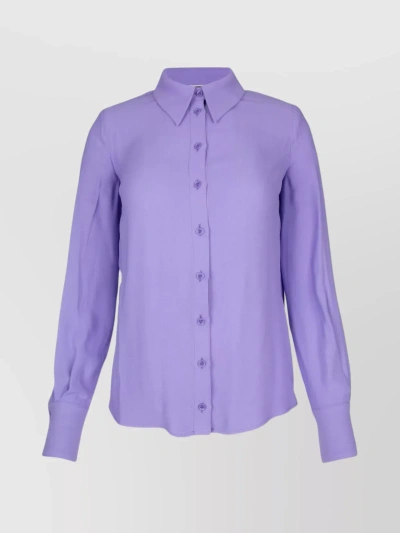 Elisabetta Franchi Structured Point Collar Shirt In Purple