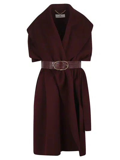 ELISABETTA FRANCHI STRUCTURED SLEEVELESS WOOL COAT