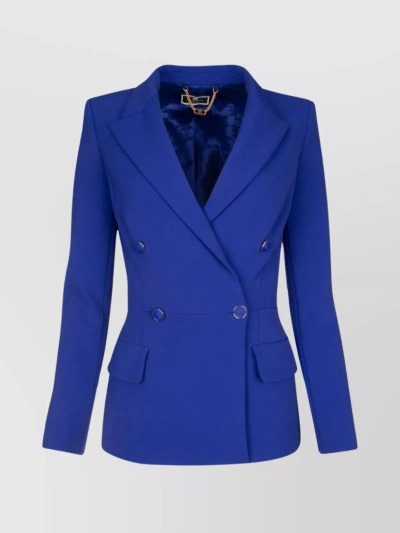ELISABETTA FRANCHI STRUCTURED TAILORED JACKET WITH PEAKED LAPELS