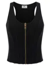 Elisabetta Franchi Structured Wool Blend Bustier Top In Black