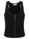 Elisabetta Franchi Structured Wool Blend Bustier Top In Black