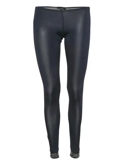 Pre-owned Elisabetta Franchi Studded-hem Leggings In Blue