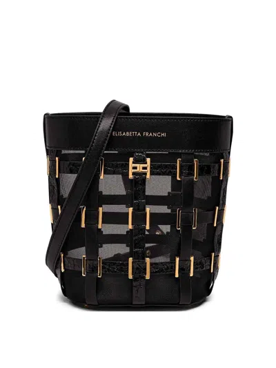 Elisabetta Franchi Studs Satchel Bag In Black