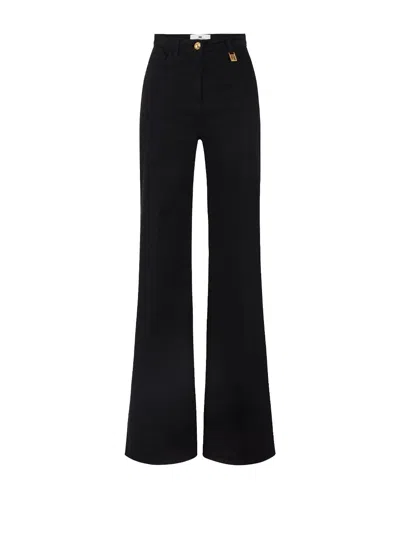 Elisabetta Franchi Stylish High-waisted Jeans Trousers In Black