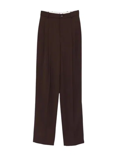 Elisabetta Franchi Stylish High-waisted Pants In Brown