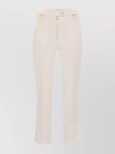Elisabetta Franchi Stylish Trousers Featuring Gold-tone Hardware In Pink