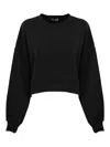 Elisabetta Franchi Cotton Sweatshirt With Logo In Black