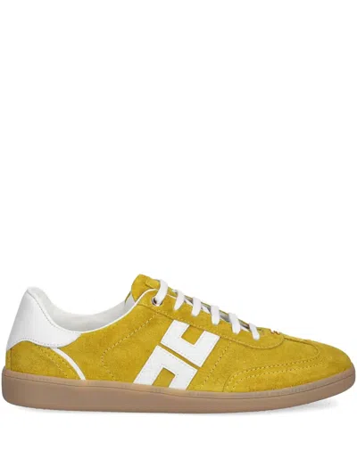 Elisabetta Franchi Suede Leather Sneakers In Yellow