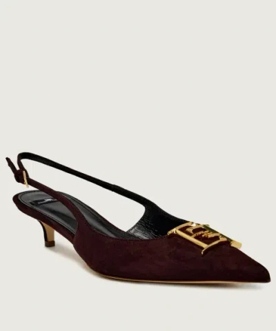 Elisabetta Franchi Suede Slingback In Black