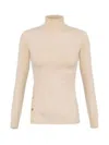 Elisabetta Franchi Viscose Turtleneck With Buttons On The Side In White