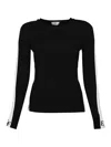 Elisabetta Franchi Viscose Sweater With Shiny Bands In Black