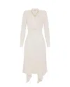 Elisabetta Franchi Abito In Georgette Con Foulard Gioiello Bianco